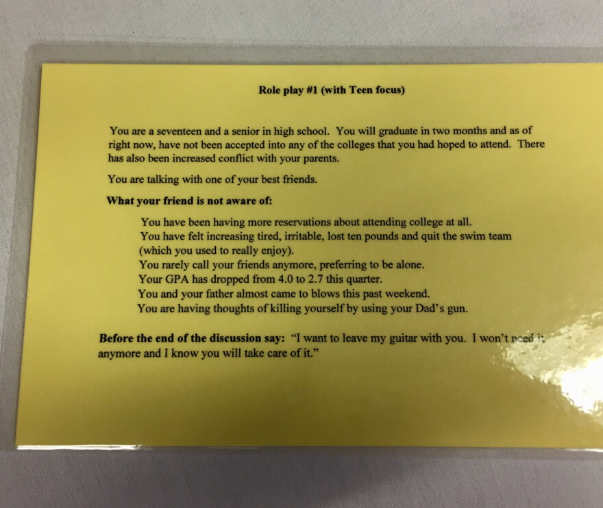One of the cards used in the QPR training.