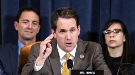 Rep, Jim Himes, D-Conn., questions Gordon Sondland, US Ambassador to the European Union, during a House Intelligence Committee impeachment inquiry hearing on Capitol Hill in Washington, Wednesday, Nov. 20, 2019.