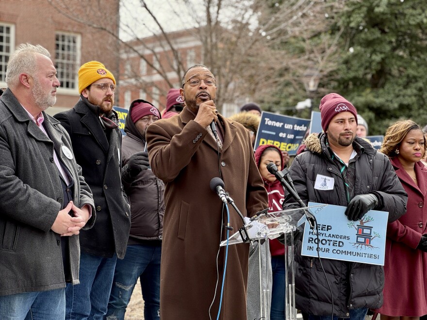 Sen. C. Anthony Muse speaks at an event on February 18, 2025. Photo by Rachel Baye/WYPR.