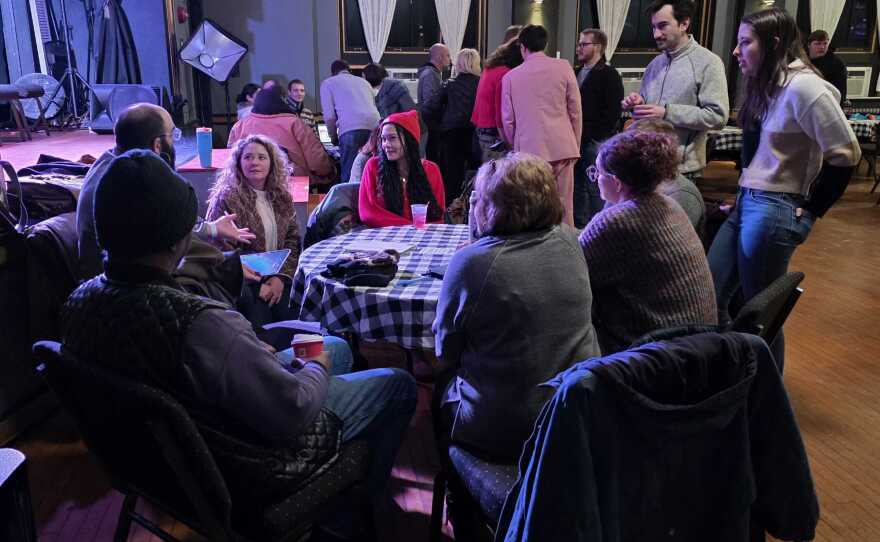 A couple dozen people gathered for an organizing meeting for the Cincy Precinct Project on Jan. 30, 2026.