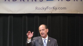 Rocky Adkins, the Kentucky House Minority Floor Leader, announces his candidacy in the May 2019 Democratic gubernatorial primary Wednesday, Nov. 14, 2018, in Morehead, Ky. His running mate is Stephanie Horne, of Louisville. (AP Photo/John Flavell)