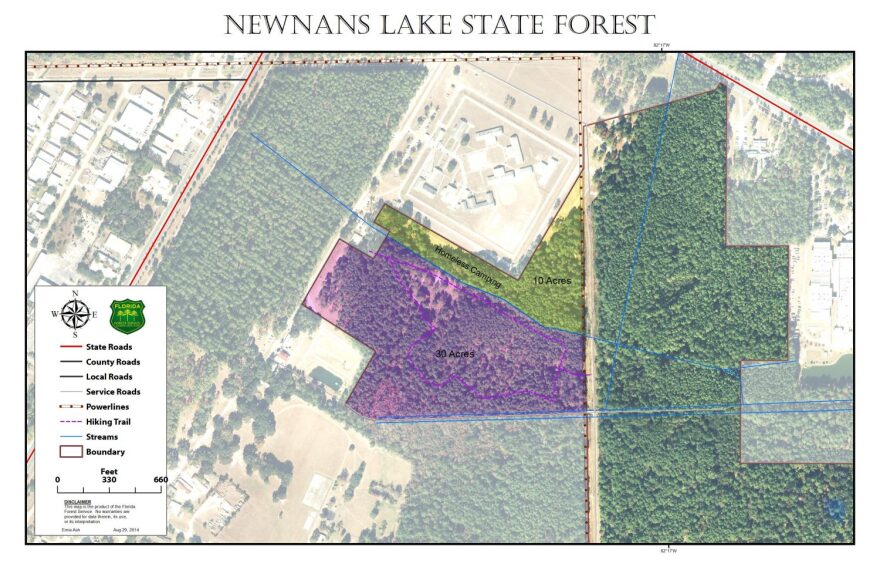 The City of Gainesville is finalizing plans with the state to lease 10 acres of Newnans Lake State Forest for 50 years at no cost to the city. The land is currently occupied by the homeless residents of Dignity Village