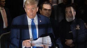 NEW YORK, NEW YORK - APRIL 18: Former U.S. President Donald Trump exits the courtroom following his criminal trial at Manhattan Criminal Court in New York City.