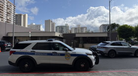 A Honolulu Police Department vehicle is seen on Makaloa Street near the Pāwaʻa Fire Station on June 1, 2026.