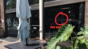 The exterior and front patio of Bao Bao House.