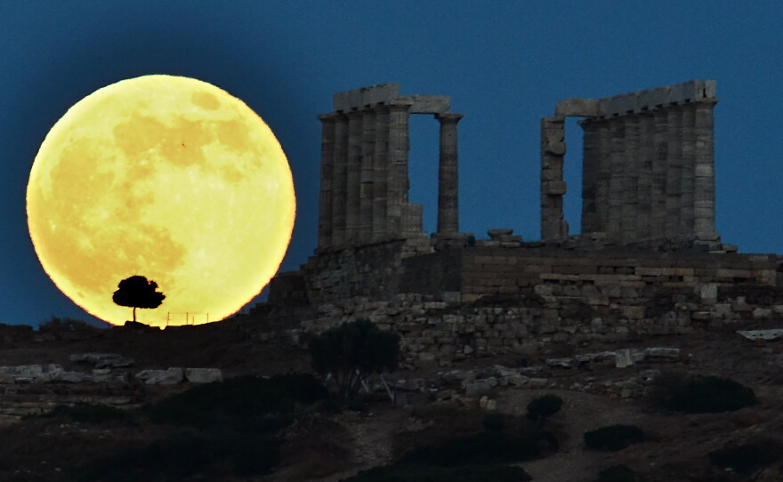 The ancient Greek temple of Poseidon at Cape Sounion, south of Athens, June 23