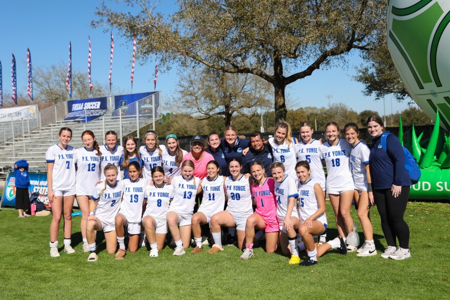 The Blue Wave team and coaching staff at the final four game where they fell to Montverde 3-0. (Donna Burch/Courtesy Photo)