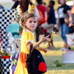 Little girl in princess costume.