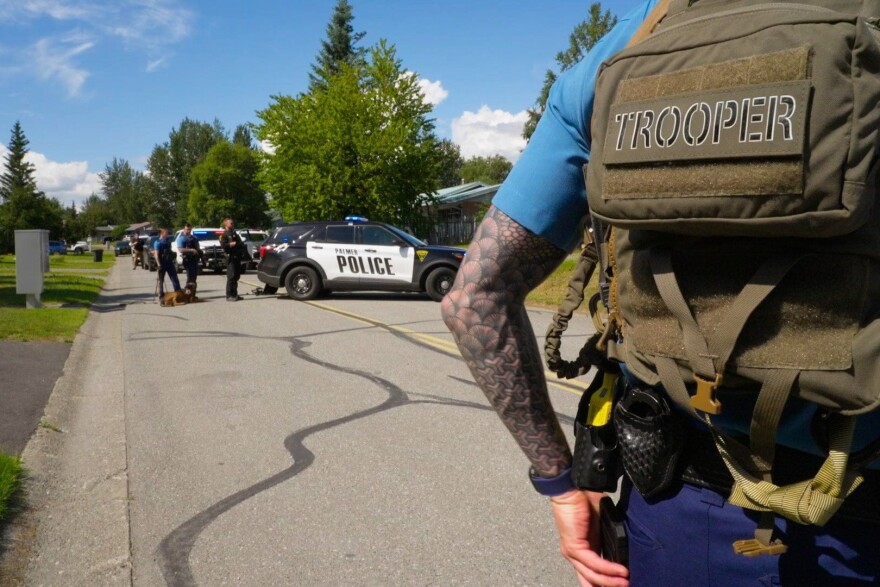 A promotional photo from the new season of "Alaska State Troopers" premiering in January shows a Palmer Police squad car.