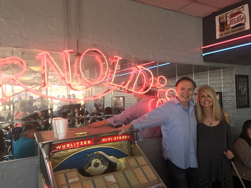 Frank Arnold and his wife at their restaurant in Tulsa.