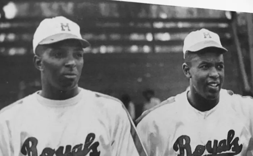 Johnny Wright (left) and Jackie Robinson were teammates in the minor leagues, playing for the Montreal Royals, the AAA affiliate of the Brooklyn Dodgers