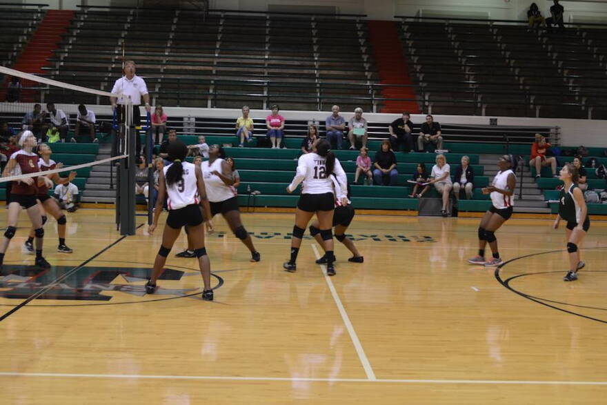 Arsenal Tech volleyball team plays a match.