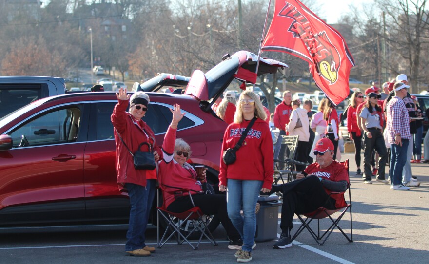 ISU fans at a tailgating event