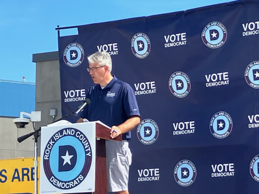 State Sen. Mike Halpin (D-Rock Island) served as emcee at the Salute to Labor event, Sept. 7, 2026.