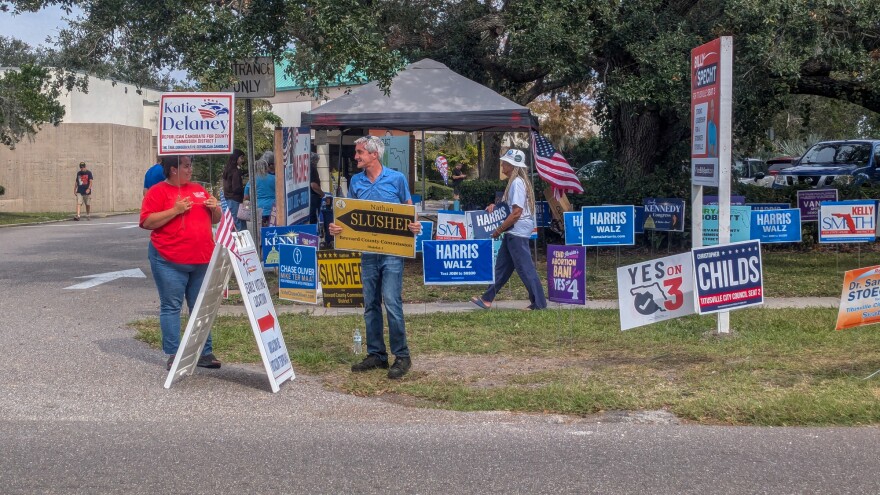 Brevard District 1 candidate Katie Delaney (left), a Republican, said she feels “grateful and lucky” to have run against her Libertarian opponent, Nathan Slusher (right), and Democratic candidate Bryan Bobbitt. “We've all held each other to a higher standard, and I'm glad that we've done this based on the issues,” Delaney said.