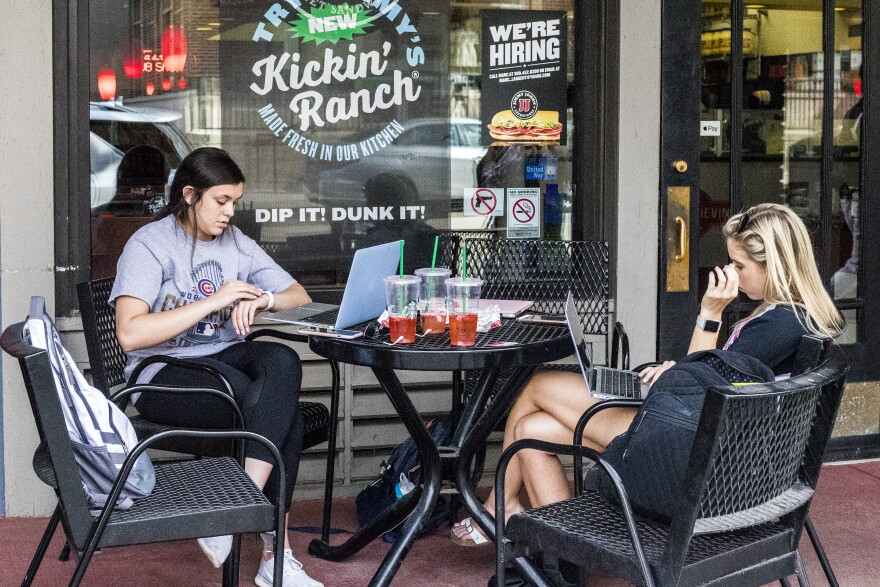 Women eat at JJ's