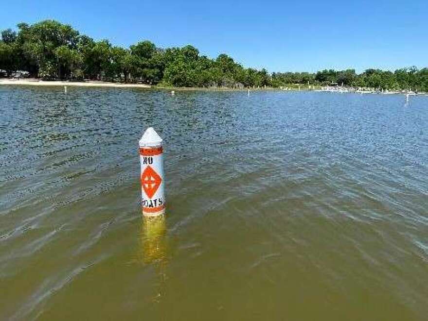 The Florida Department of Environmental Protection reported blue-green algae in the water at Carney Island park on Lake Weir. However, the toxins sometimes produced by the algae were not detected. Photo: DEP