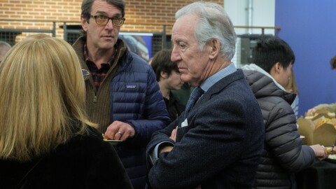 U.S. Congressman Richard Neal talks to guests.