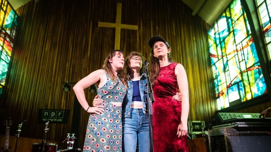 Mountain Man performs at the Tiny Desk Family Hour at Central Presbyterian Church in Austin, TX during the 2019 SXSW music festival.