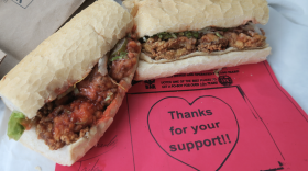 A po-boy from Domilise's with a note of thanks in the pandemic.