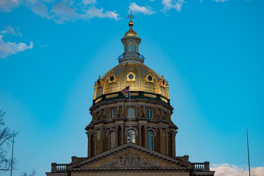 Iowa’a Capitol after a late after noon spring rain.