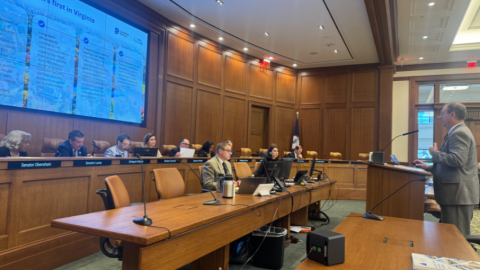 NextEra Energy VP Armando Pimentel addresses the Virginia Energy Commission as the State Corporation Commission reviews his company's proposed merger with Dominion Energy.