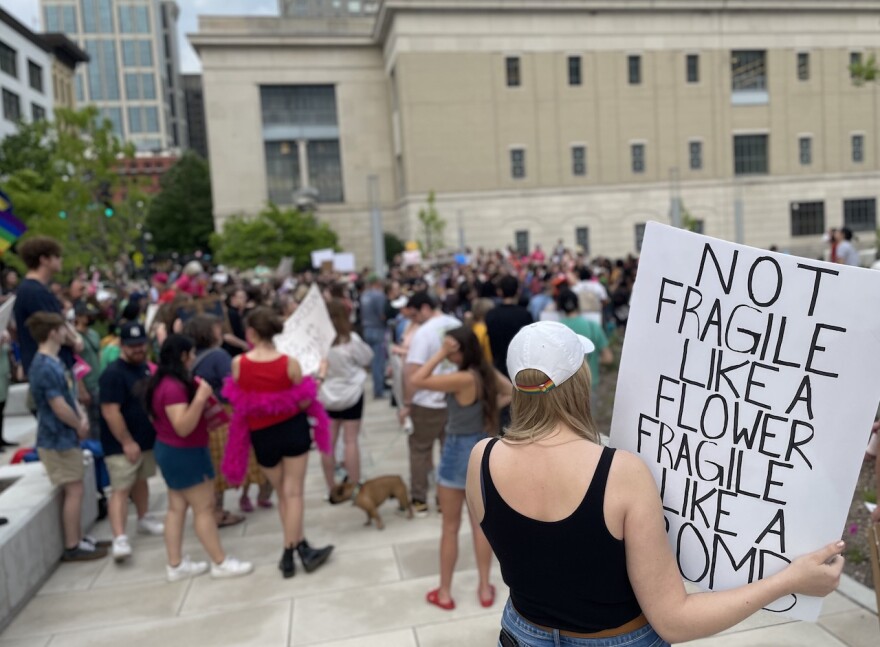 Hundreds rallied outside the federal courthouse in Nashville on May 3, following the publication of a leaked U.S. Supreme Court opinion that would overturn Roe v. Wade.