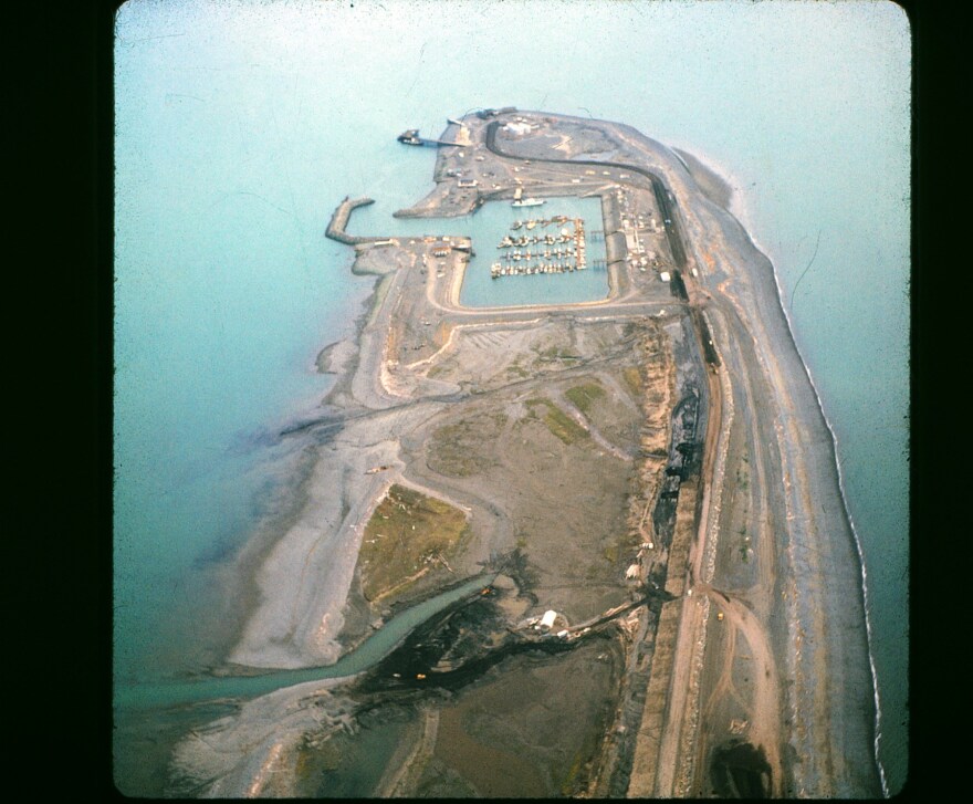 An aerial view of Homer Harbor