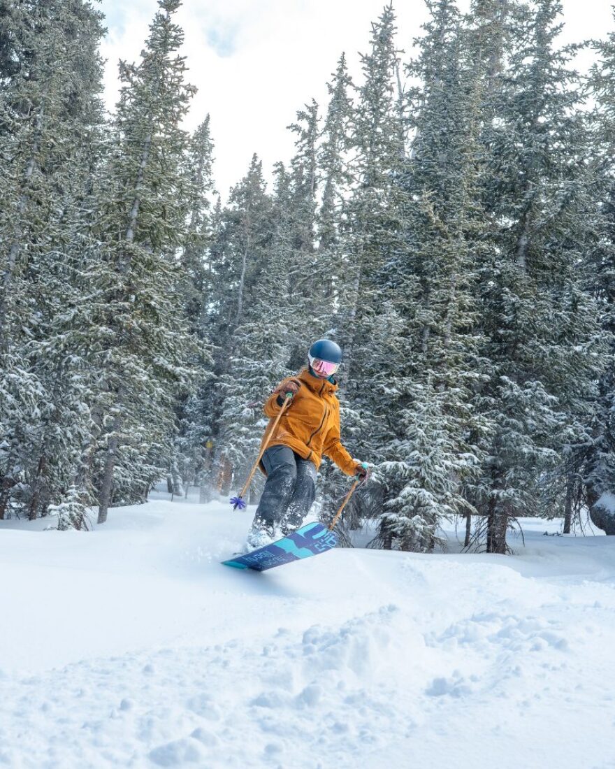 A snowboarder on a mountain