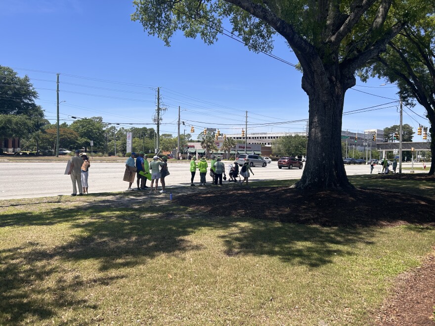 Protestors organized by the Cape Fear Five Star Project on Saturday, May 16.