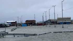 Roads near Kotzebue’s dock were flooded Wednesday afternoon.
