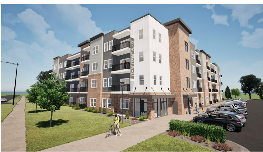 Rendering of the State Street Flats housing complex in Ann Arbor.