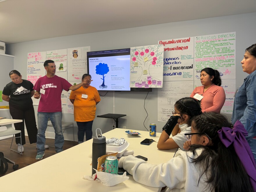 MDC Inc and Hispanic Federation facilitating a community workshop.