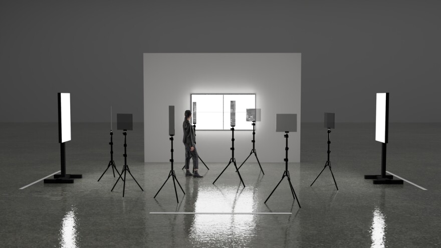 VideoSculpture XX (The World’s 6th Sense) by Emmanuel Van der Auwera of the Harlan Levey Gallery, in Brussels. (Courtesy to Refresh Miami)