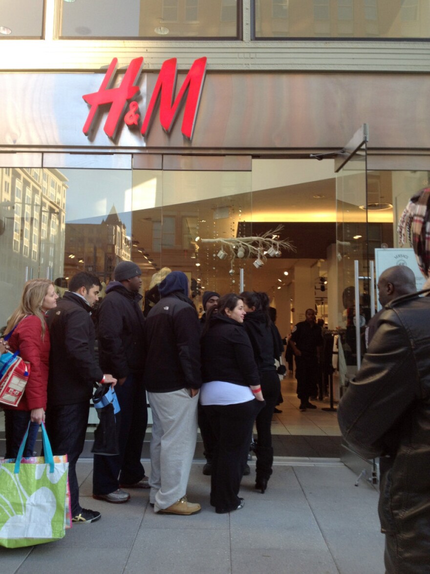 When luxury label Versace launched a collection for H&M last November, customers lined up on the sidewalk to wait for the chain's Washington, D.C., store to open.