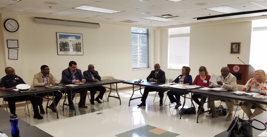 Sen. Cecil Thomas addresses the Faith Community Alliance.