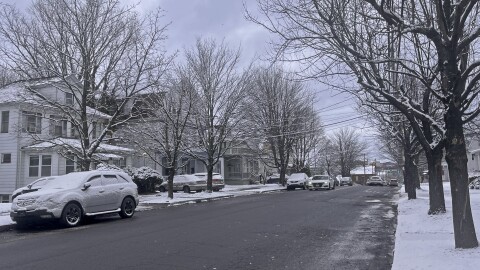 The Feb. 22-23 snowstorm appeared to fall short of predictions in many areas of Northeast Pennsylvania, as here on South Main Street in Wilkes-Barre, Monday morning.