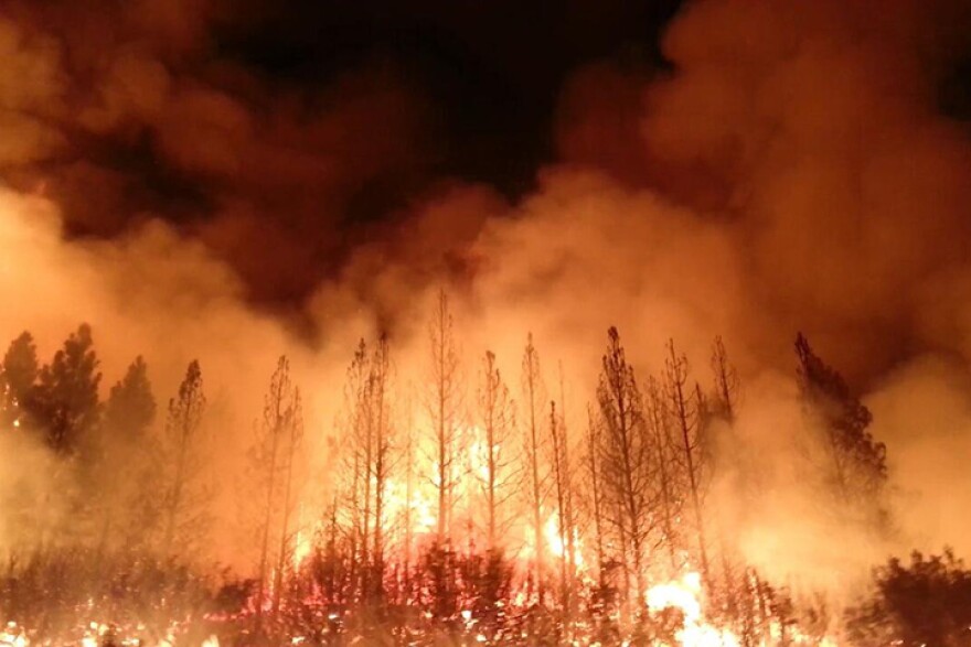 Massive fire burning in California and Nevada is spawning