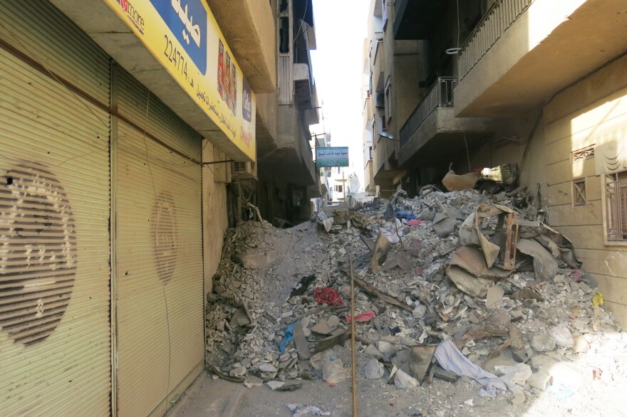 Piles of rubble and debris are everywhere in Raqqa.