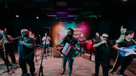 South Texas' "barrio big band" Bombasta perform in The Malu & Carlos Alvarez Theater & Studio at Texas Public Radio for Summer Night City in August 2021.