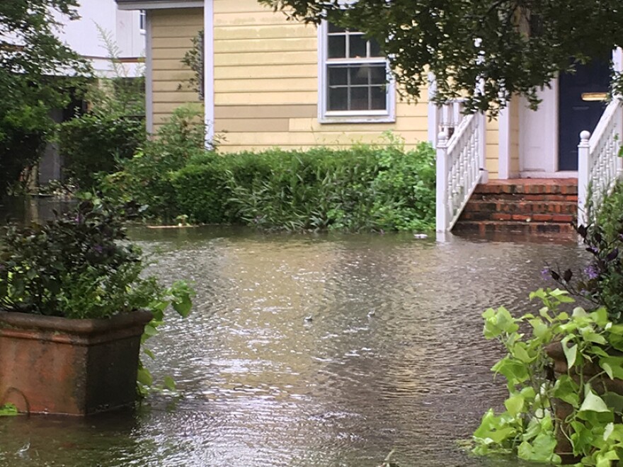 High tides coinciding with Irma's storm surge meant flooding for many Lowcountry residents. (Old Mt. Pleasant Village, Mon, Sep 11, 2017)