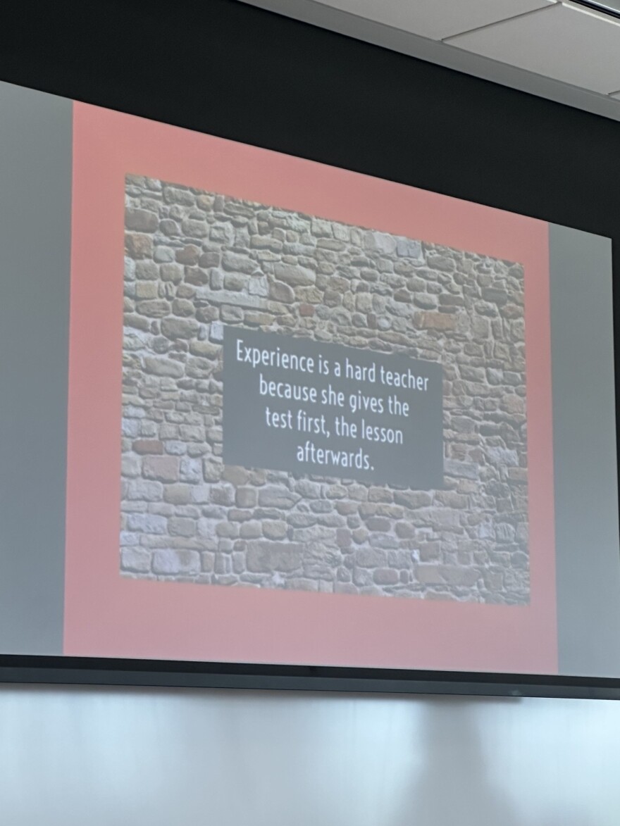 Part of LeRae Umfleet's presentation