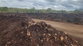 Compost piles at the City of Springfield Yard Waste Recycling Center in Springfield, Mo. in late October 2025.