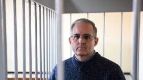 Paul Whelan, a former U.S. Marine accused of spying and arrested in Russia stands inside a defendants' cage during a hearing at a court in Moscow on Aug. 23, 2019. (Kirill Kudryavtsev/AFP via Getty Images)