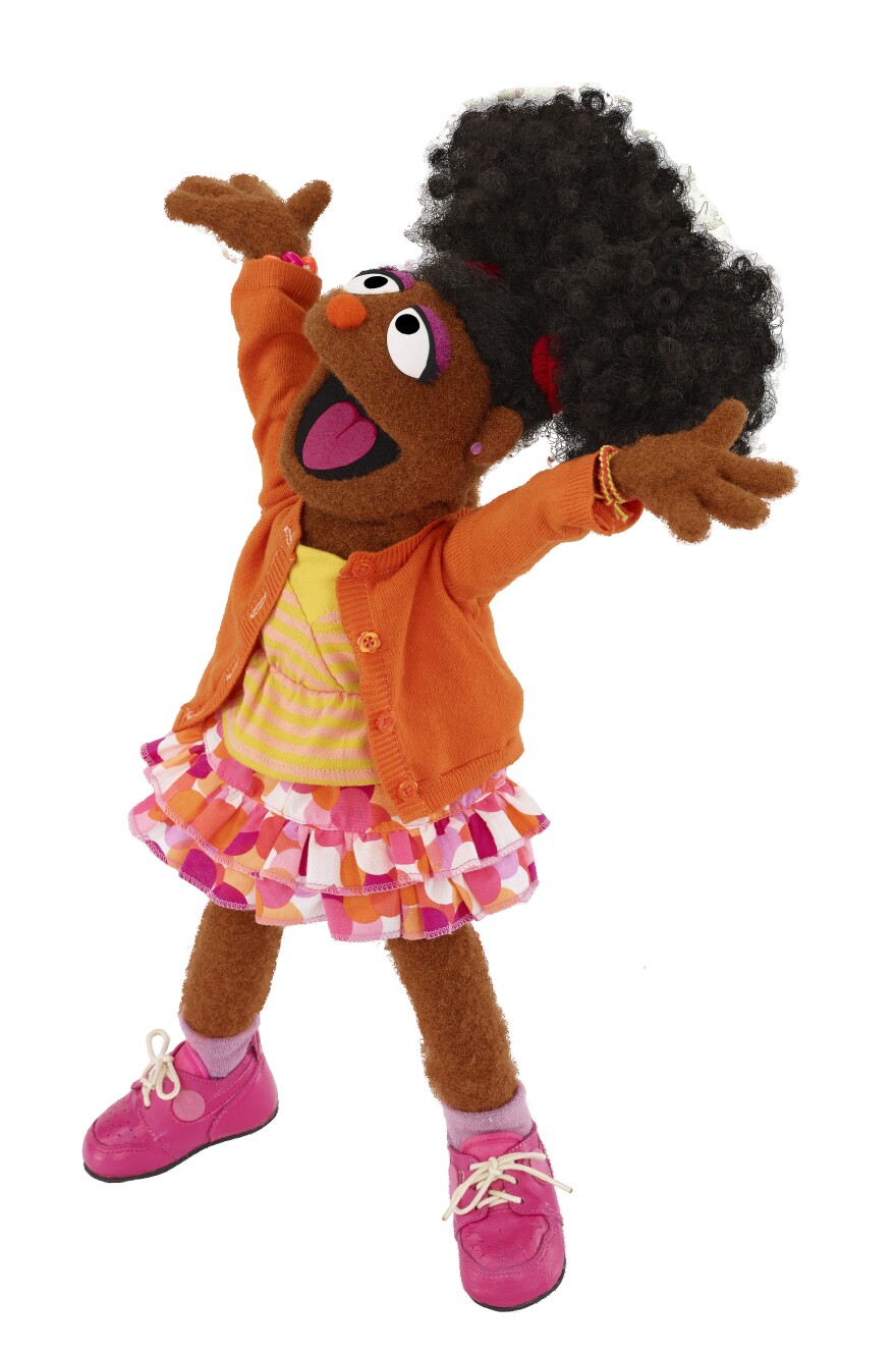 Megan Piphus Peace's character Gabrielle lives and learns on <em>Sesame Street</em>.