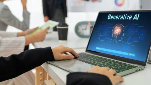 Generative AI virtual assistant screen on a laptop
