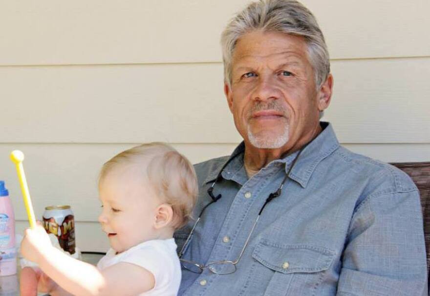 James Blaesing, seen here in 2013 with his grandson, Mason Simon, is the grandson of President Warren G. Harding, according to recent DNA tests.