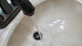 Water running from a tap