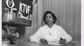 Velma Aiken hosting her 15-minute NAACP segment on KTVF in 1960.