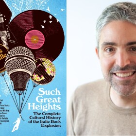 Book cover for "Such Great Heights" and photograph of the author, Chris DeVille.